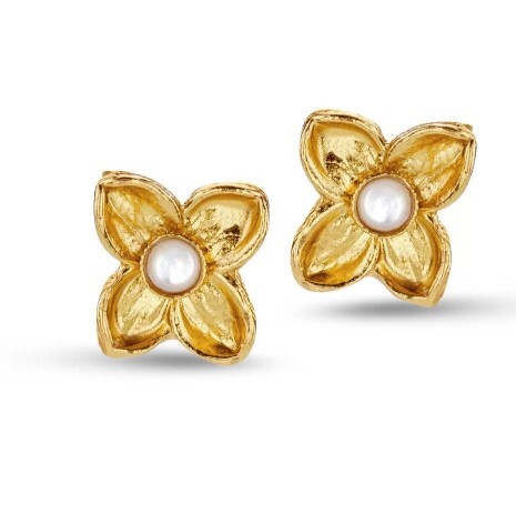 1TA0524-093 THALLO Artemis Earrings Mini Studs 24K Gold Vermeil on Sterling Silver Mop #s333b (A-SK-E)