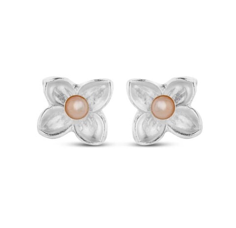 1TA0524-094 THALLO Artemis Earrings Mini Studs Sterling Silver Pink Mop #s334b (A-SK-E)