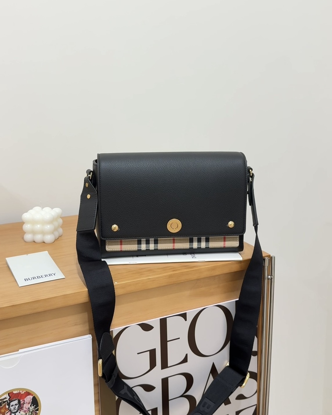 BURBERRY｜NOTE VINTAGE 郵差包 黑色