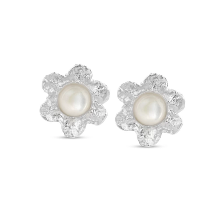 1TA0524-139 THALLO Nefeli Earrings Mini Studs Sterling Silver Mop White #s238b (A-SK-E)