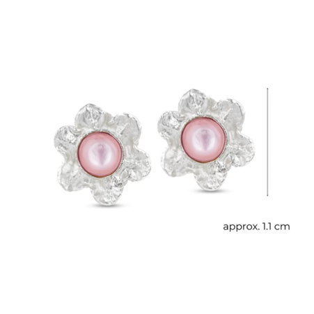 1TA0524-480 THALLO Nefeli Earrings Mini Studs Sterling Silver Mop Pink #s238b (A-SK-E)