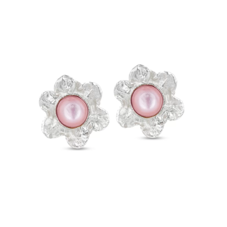 1TA0524-480 THALLO Nefeli Earrings Mini Studs Sterling Silver Mop Pink #s238b (A-SK-E)