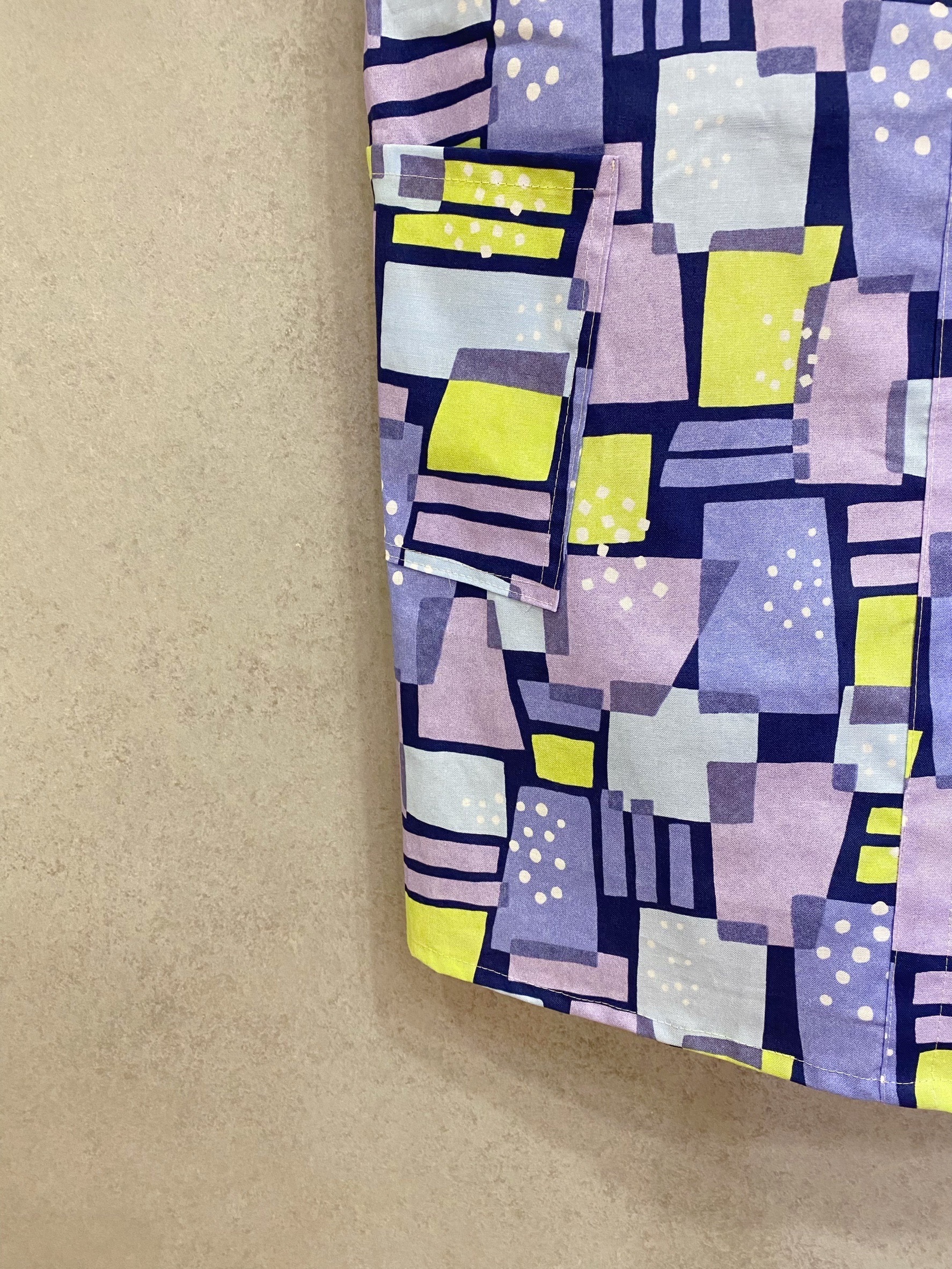 紫綠方格 媽咪大U吊帶短裙