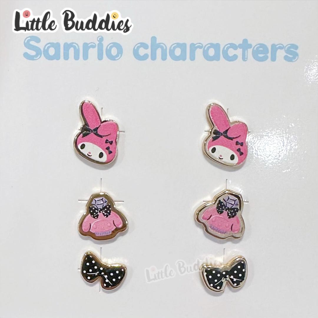 日本 Sanrio 金屬牌耳環套裝