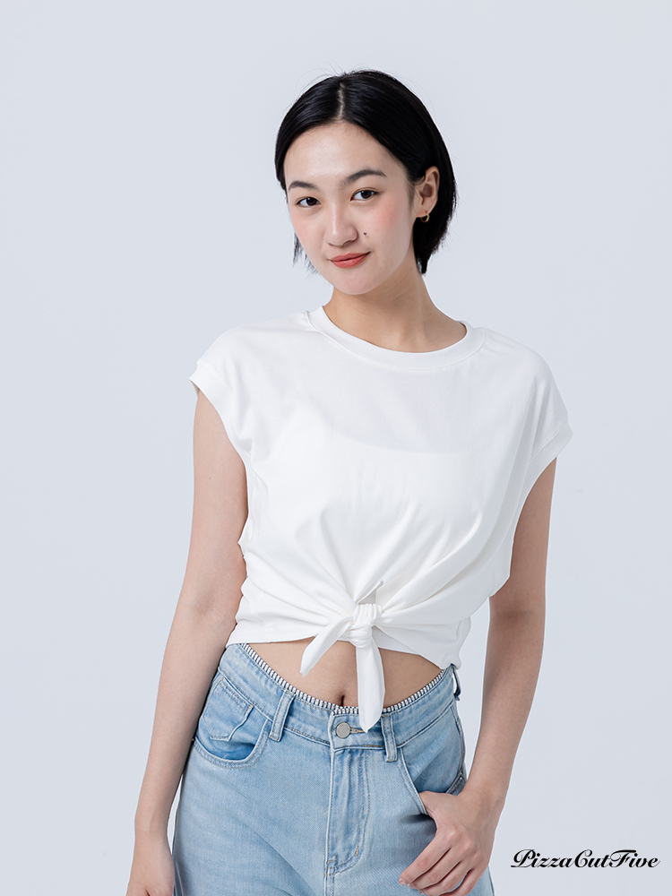 [SALE]百搭綁帶短袖上衣 PizzaCutFive PCF252404025