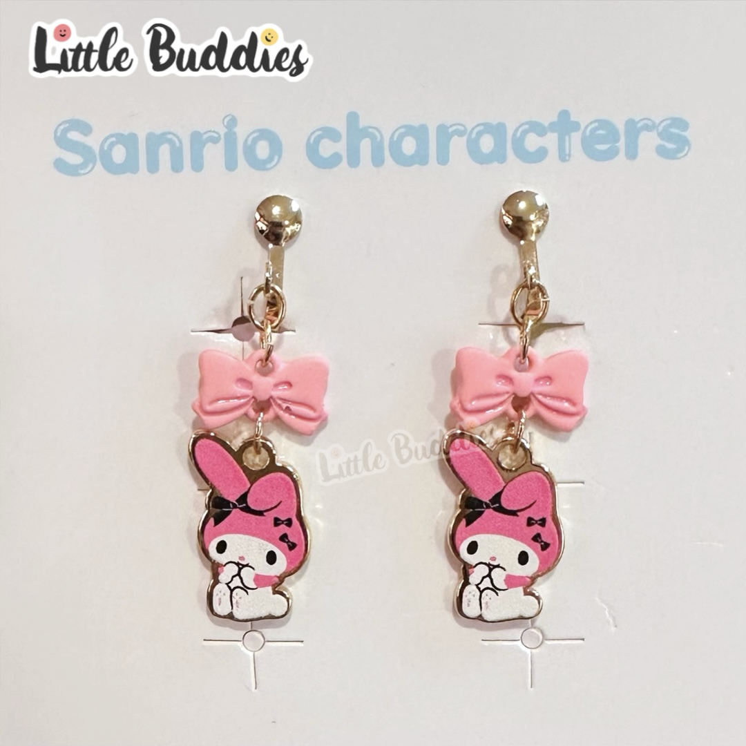 日本 Sanrio 金屬牌吊牌耳環 (夾款)