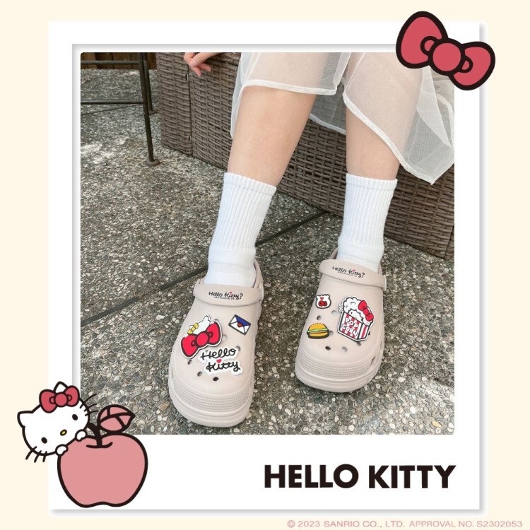 25079-KT Sanrio Hello Kitty 超可愛鞋扣厚底洞洞拖鞋 #TW-AS25-924008