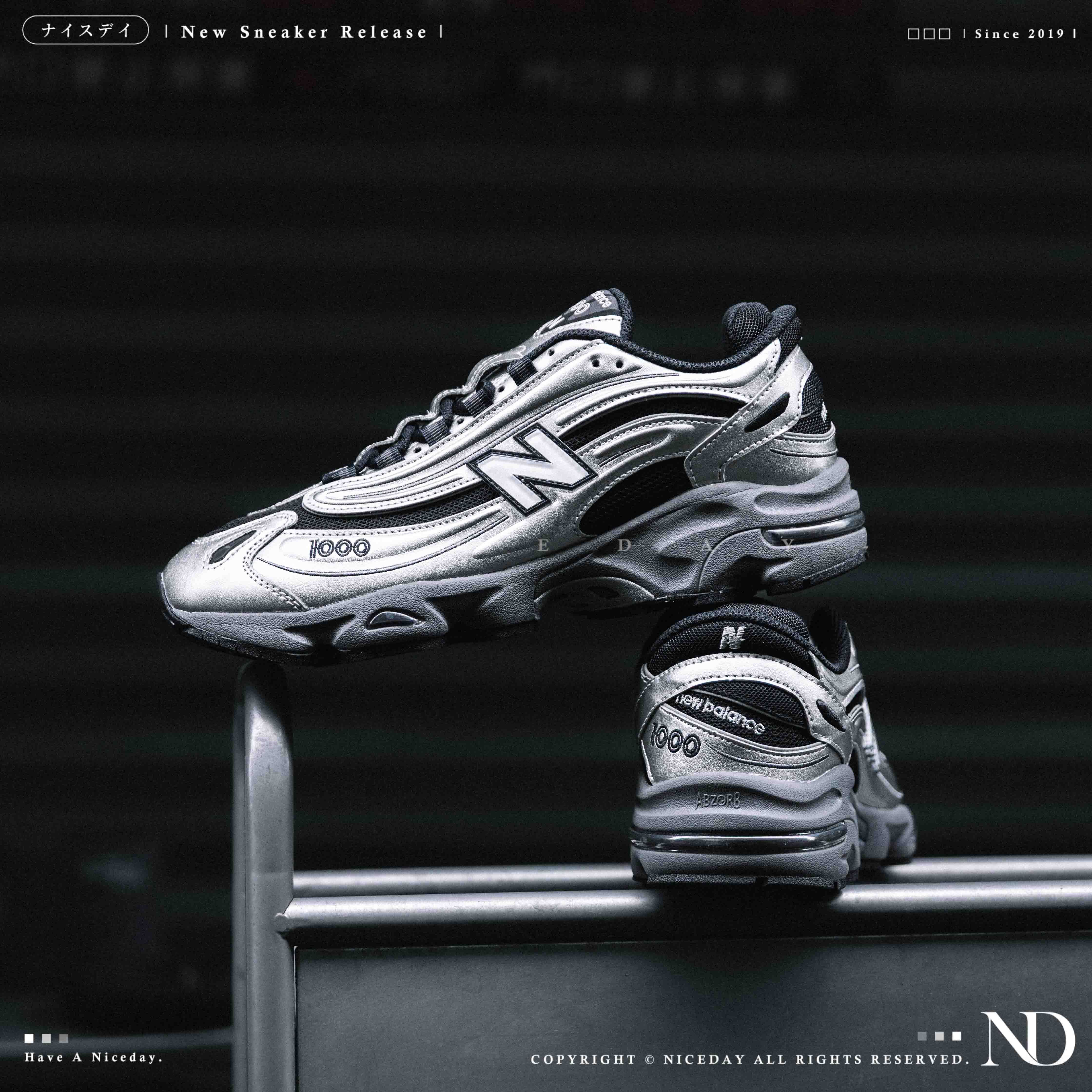 NICEDAY 現貨 New Balance 1000 NB1000 銀黑 黑銀 銀色 金屬 水銀 復古 灰 M1000EGR