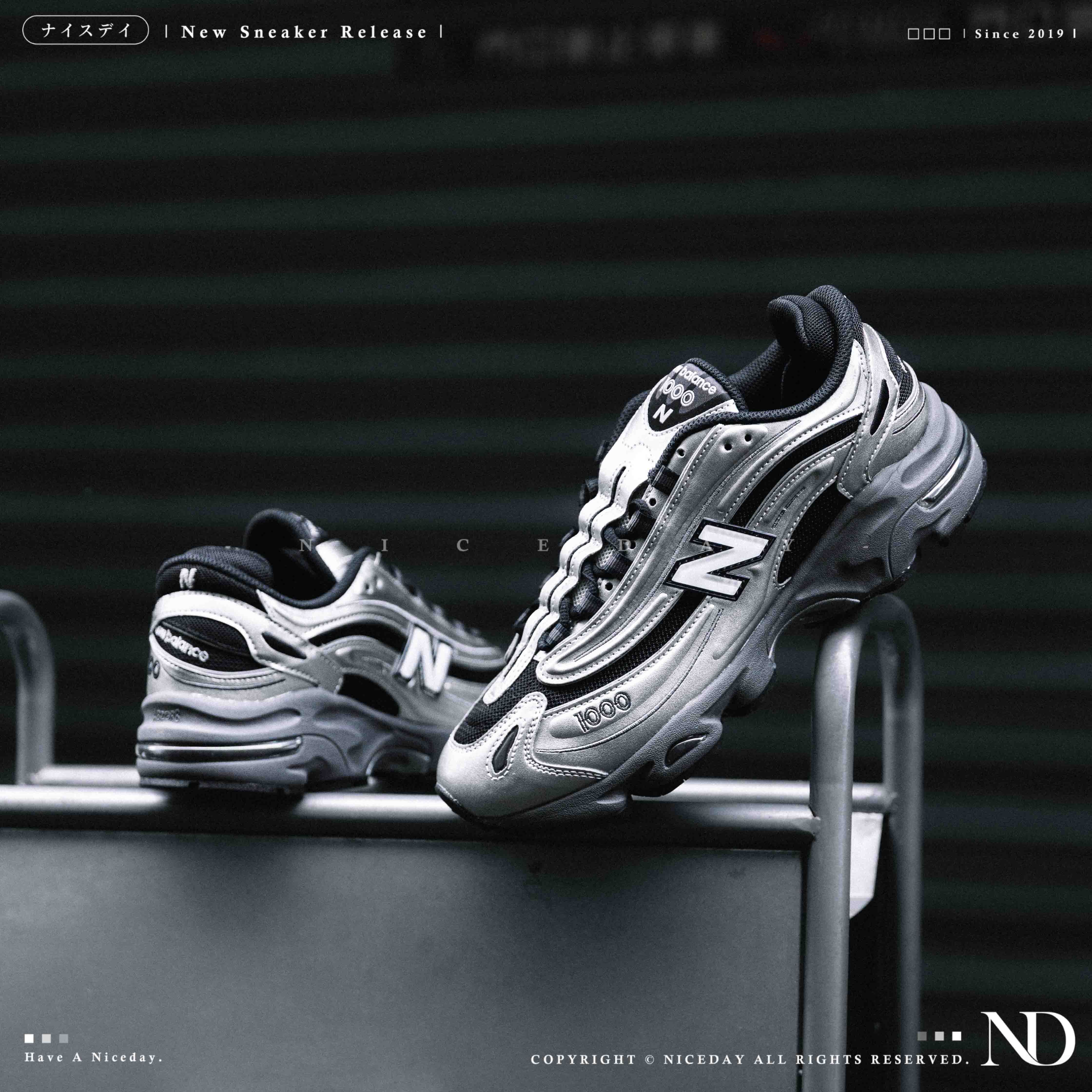 NICEDAY 現貨 New Balance 1000 NB1000 銀黑 黑銀 銀色 金屬 水銀 復古 灰 M1000EGR