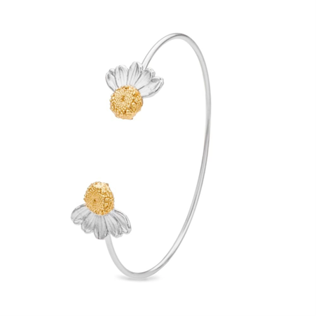 1TA0524-147 THALLO Ismini Daisy Bracelet With Flexible Wire 24K Gold And Sterling Silver #s387b (A-SK-E)