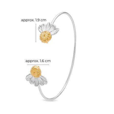 1TA0524-147 THALLO Ismini Daisy Bracelet With Flexible Wire 24K Gold And Sterling Silver #s387b (A-SK-E)