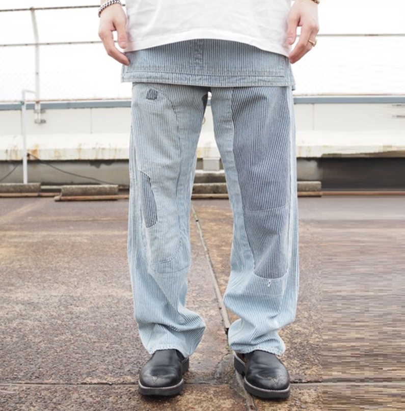 LAST PCS: BOWWOW HICKORY PAINTER PANTS with SEPARATE APRON - SIZE L PRE ORDER ITEM (預訂中)