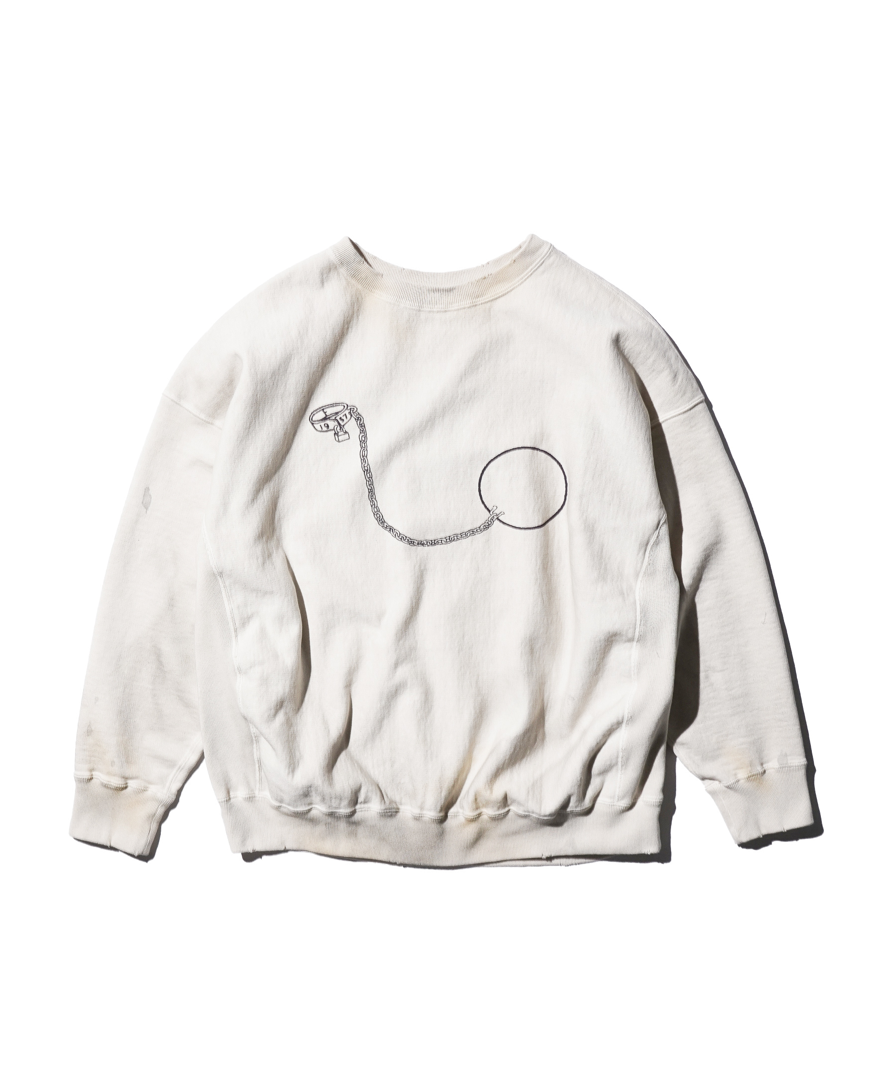 ON SALE: BOWWOW BALL AND CHAIN ​​SWEATER L/S - WHITE AGING PRE ORDER ITEM (預訂中)