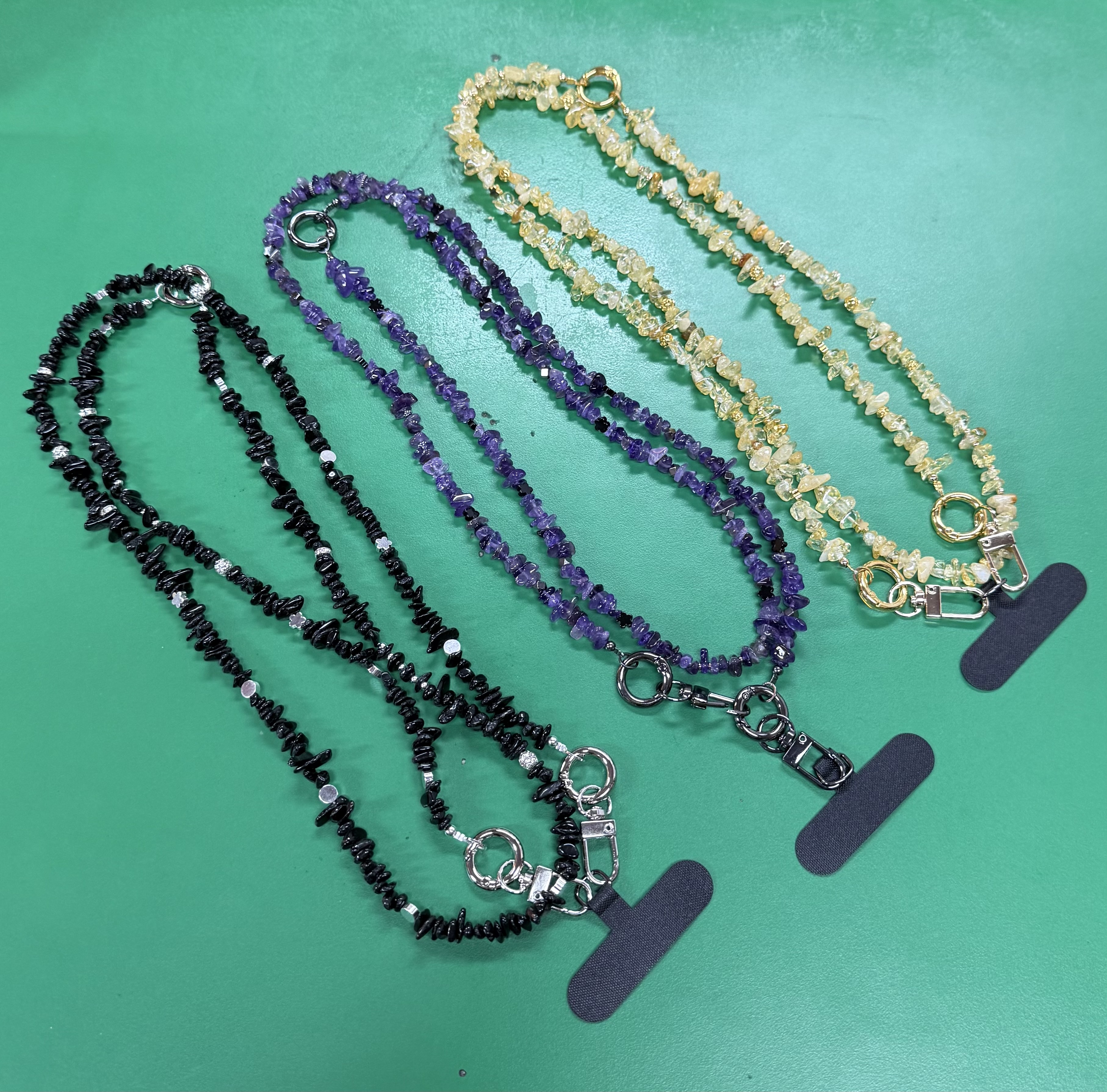 紫晶 黃晶 黑碧璽 電話繩（H5 CR848）