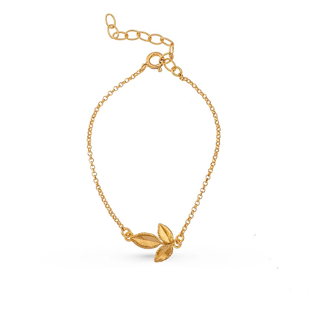 1TA0524-154 THALLO Memories Rose Bracelet Mini Three Leaves XS 24K Gold Vermeil On Sterling Silver Gold #s843a (A-SK-E)