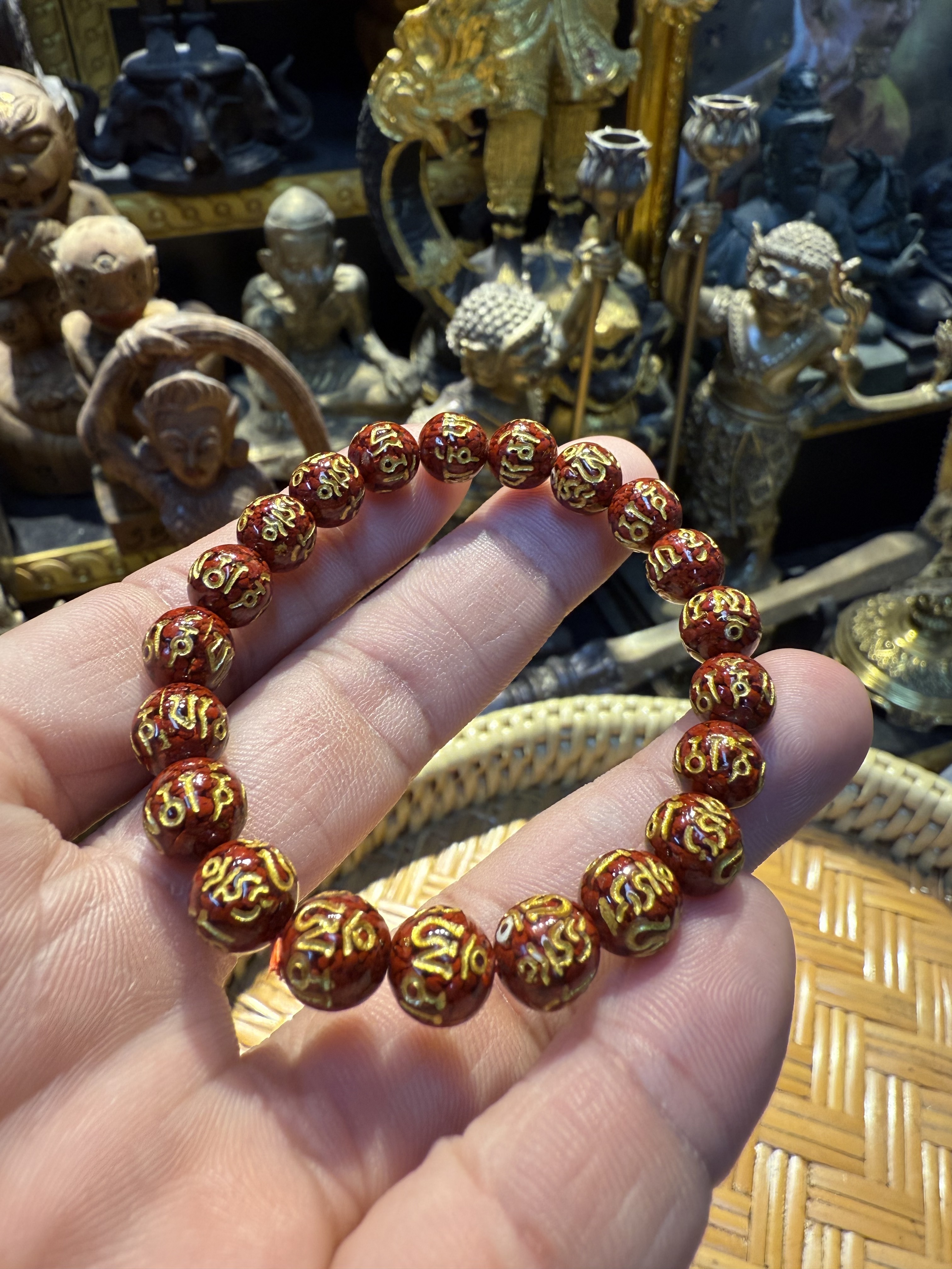 晶體砂六字真言轉運手串（H5 CR850）