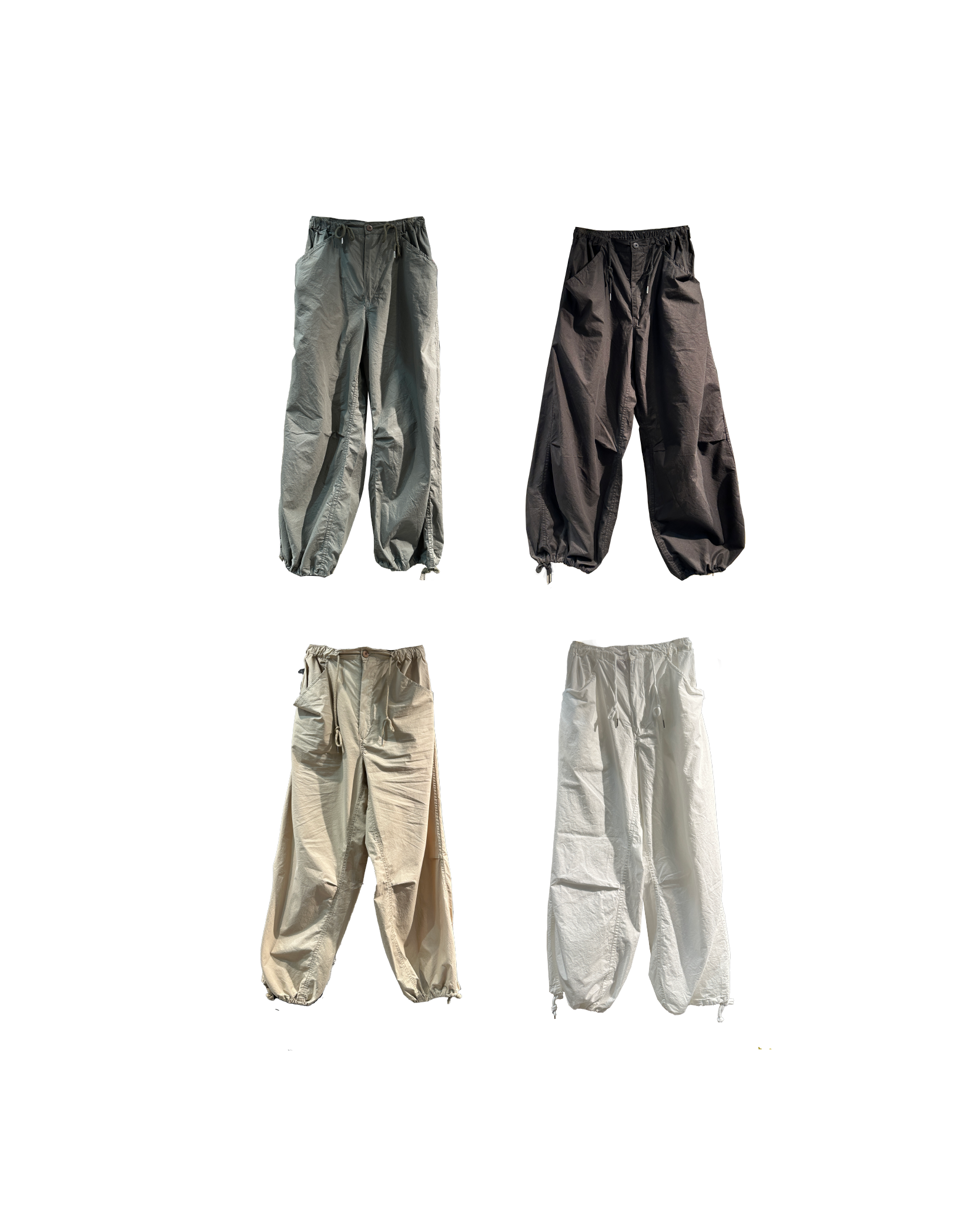 夏天友好薄棉束腳工裝褲