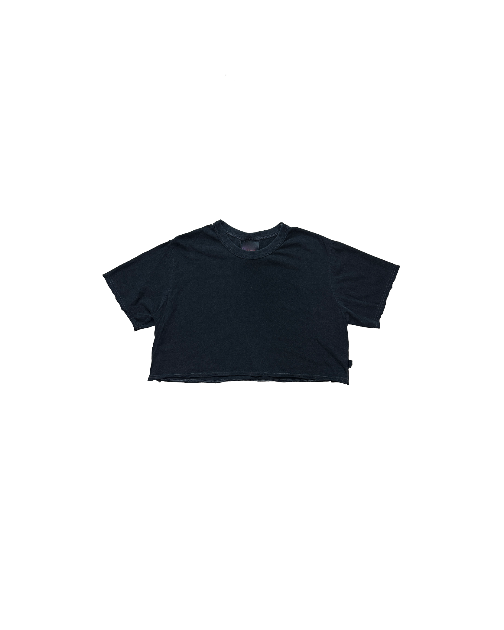 洗水素色Crop Tee