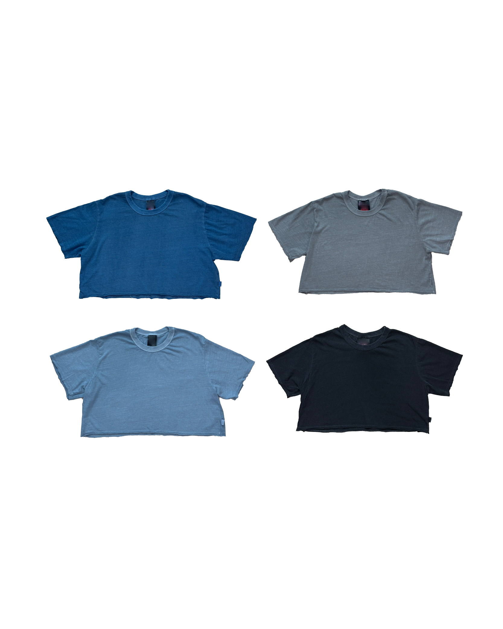 洗水素色Crop Tee