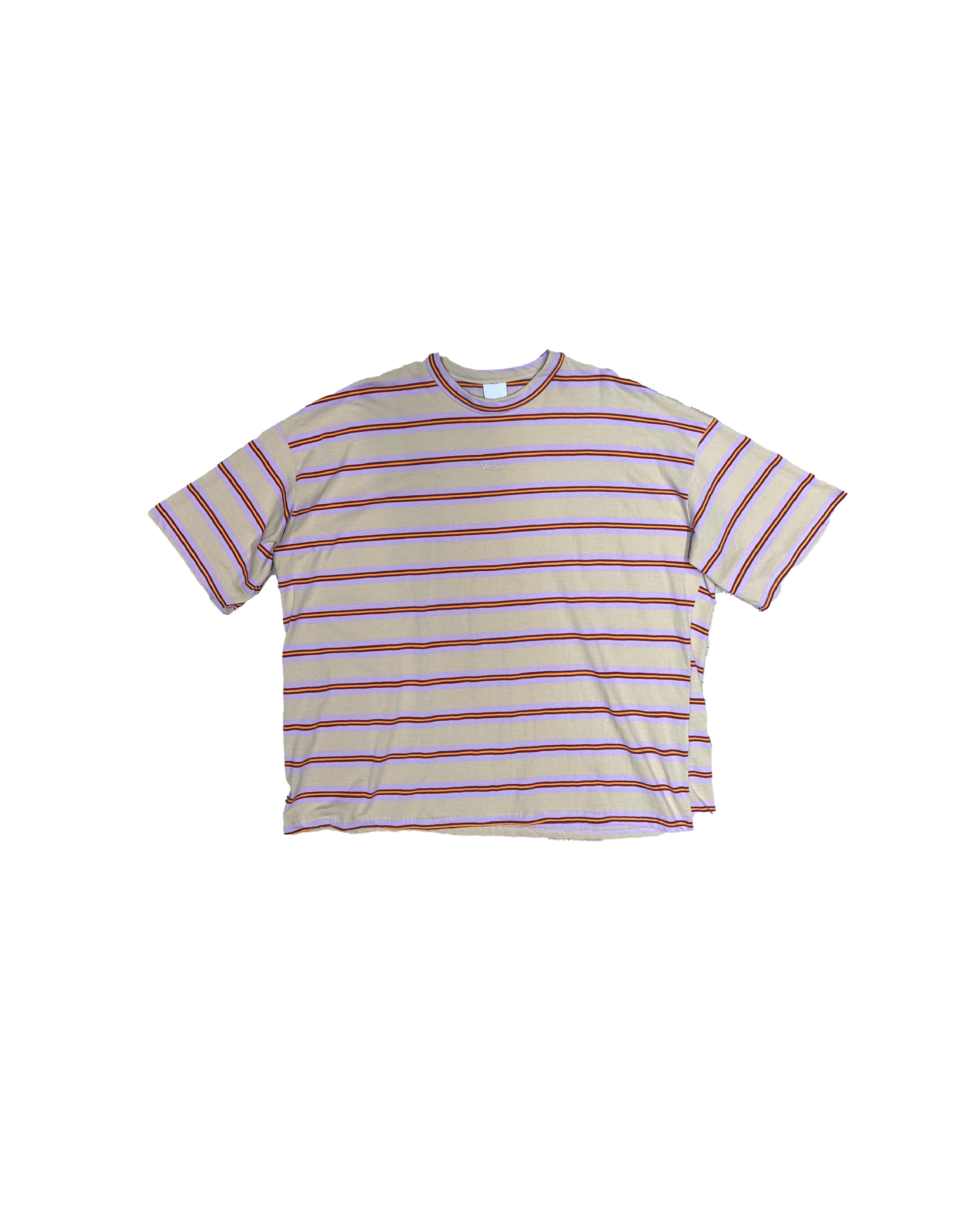 粗幼拼色橫紋寬版Tee