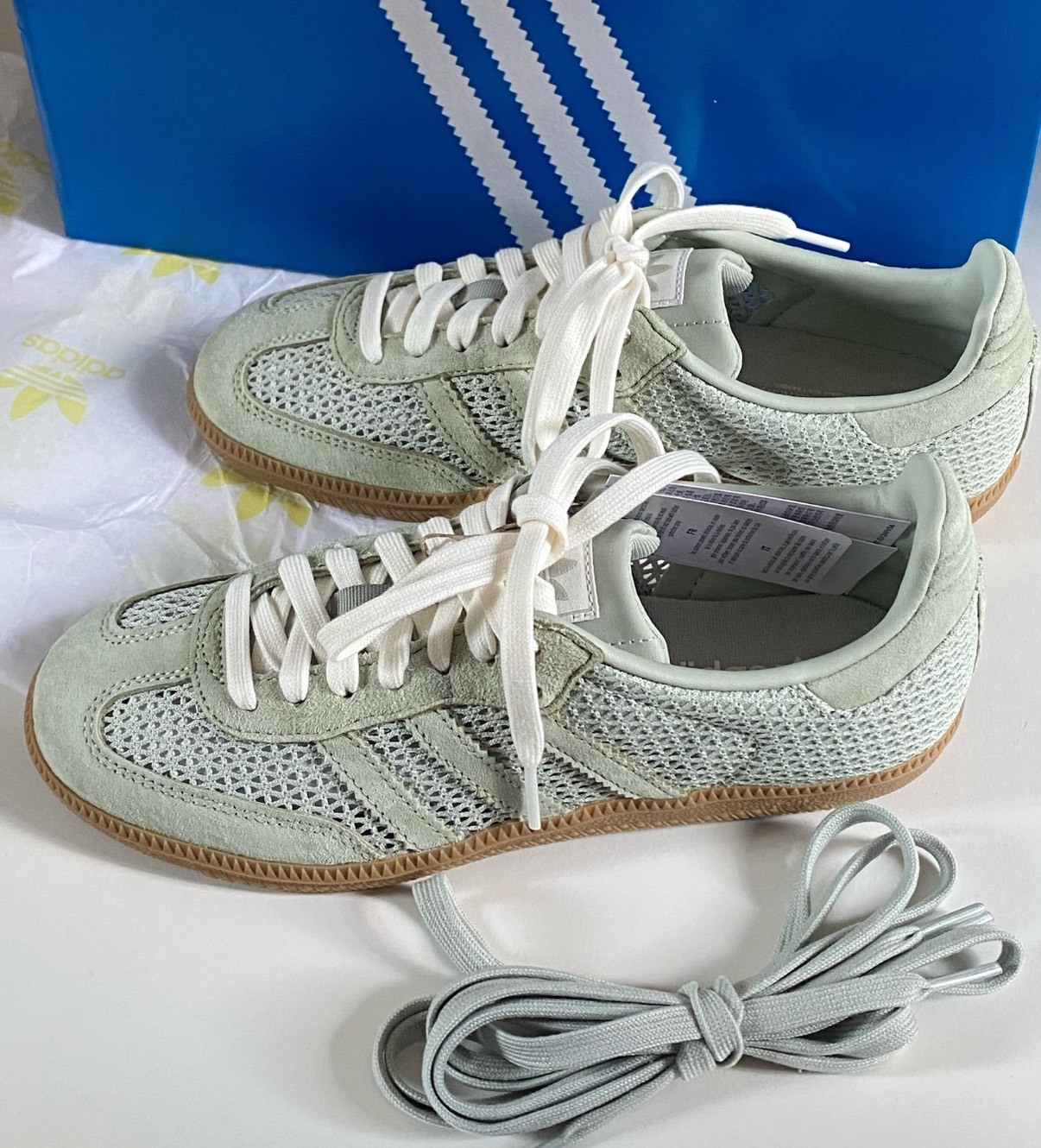 adidas Originals SAMBA OG 綠黃 女款 低幫訓練鞋