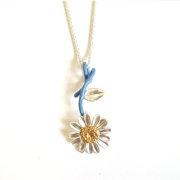 1TA0524-182 THALLO Pendant Necklace Silver/Blue #s754b (A-LX-E)