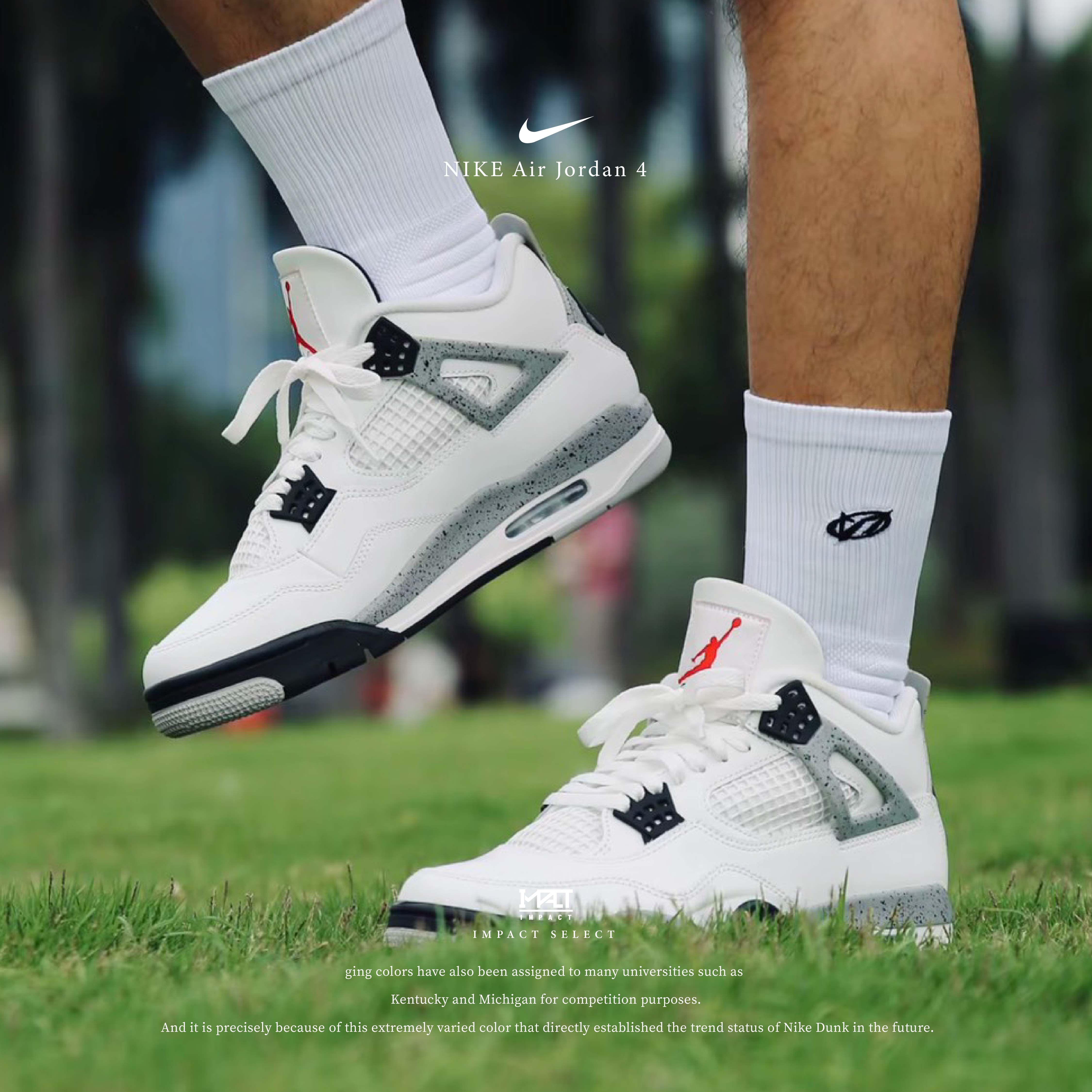 エアジョーダン4 白 Golf Shoes Jordan Four White Cement Air Jordan