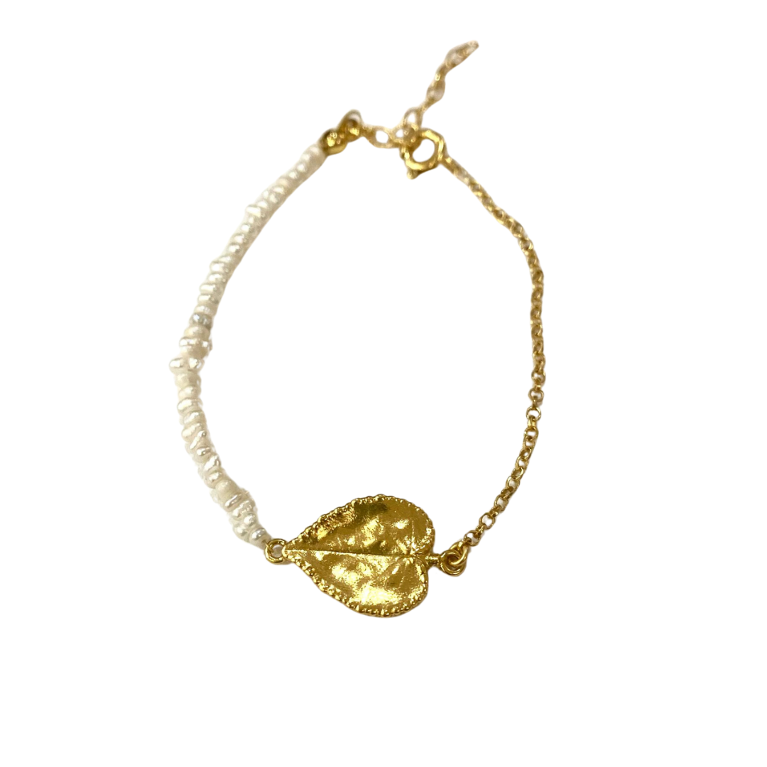 1TA0524-498 THALLO Bracelet 24K Gold Vermeil on Sterling Silver Pearl #s827b (A-SK-E)