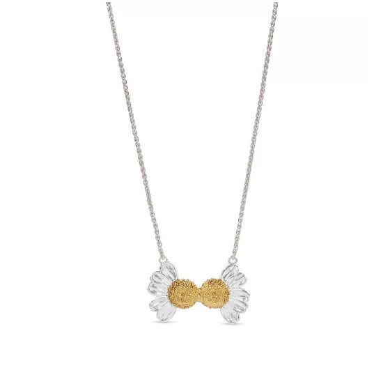 1TA0524-173 THALLO Ismini Daisy Necklace Double Layer 24K Gold and Sterling Silver #s615a (A-SK-E)