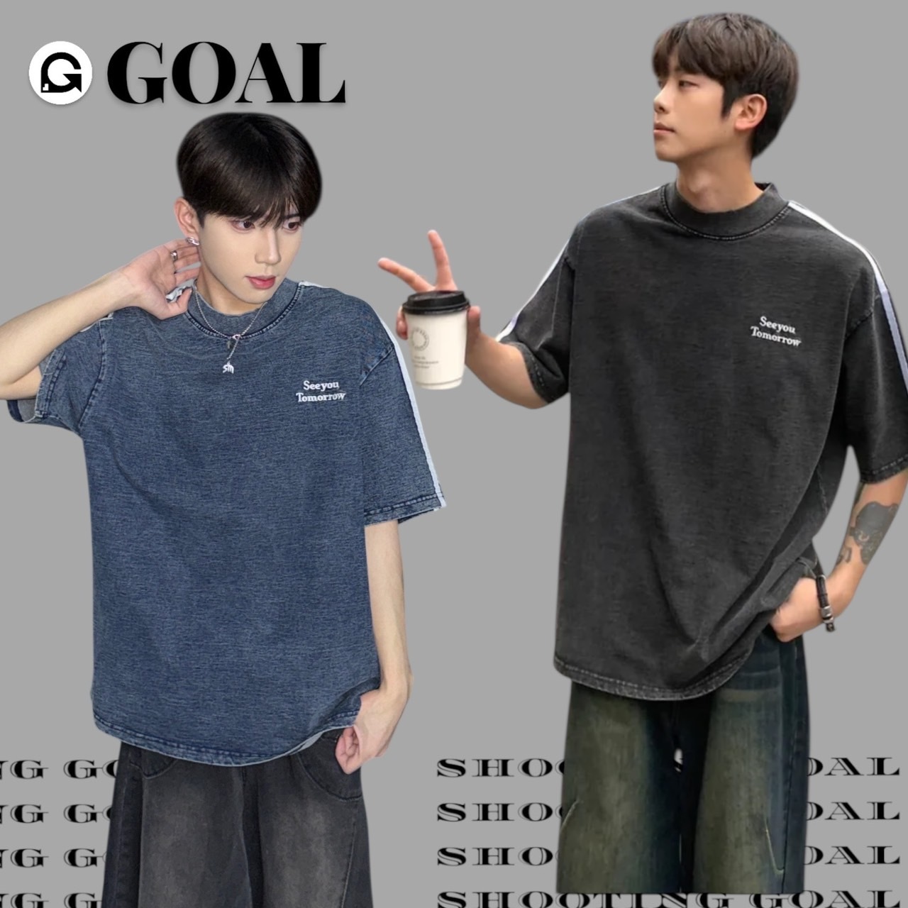 (GOAL) 水洗牛仔短T BSCP 2520