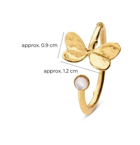 1TA0524-174 THALLO Pnoe Trefoil Ring 24K Gold Vermeil on Sterling Silver Mop #s812a (A-SK-E)