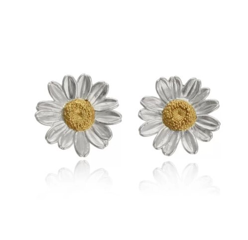 1TA0524-177 THALLO Ismini Daisy Earrings Studs 24K Gold and Sterling Silver #s720a (A-SK-E)