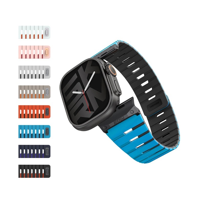 SKINARMA Gemini Apple Watch 雙色矽膠磁吸錶帶