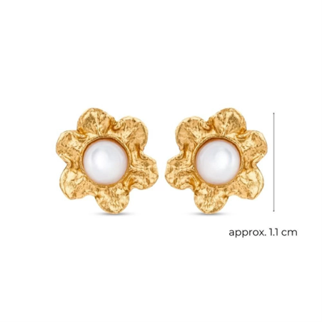 1TA0524-497 THALLO Nefeli Earrings Mini Studs Sterling Silver Mop #s237b (A-SK-E)