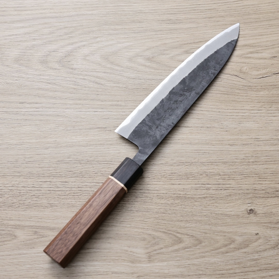 加茂詞朗 牛刀 210mm 青紙超級鋼 黑打