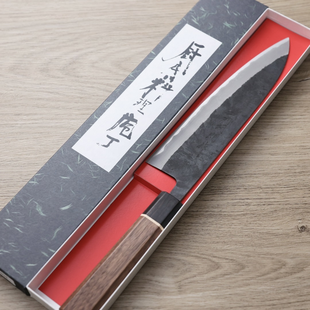 加茂詞朗 牛刀 210mm 青紙超級鋼 黑打