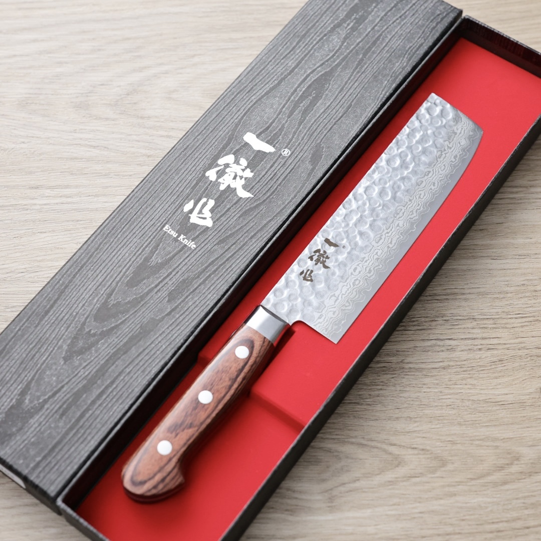 一徹 菜切 160mm VG10鋼 33層鎚目大馬士革 洋柄