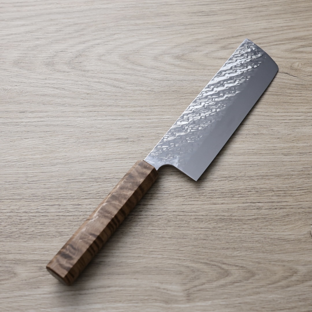 佐治武士 菜切 170mm SG Strix鋼 鎚目 穩定木