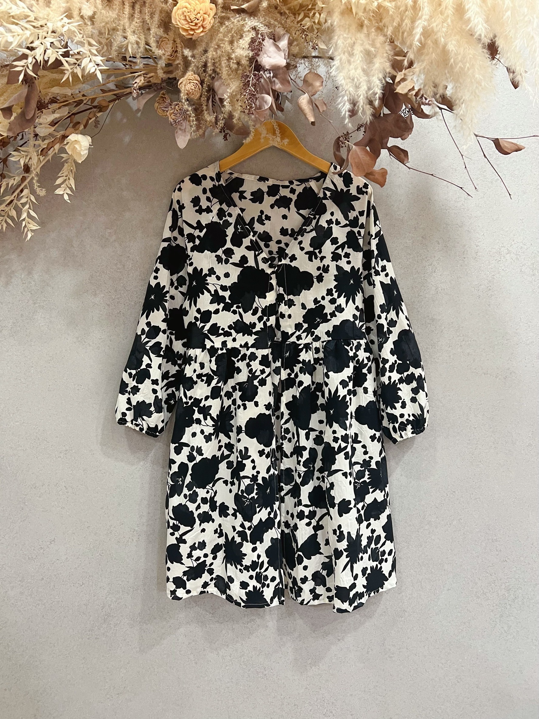 黑白雙生花 媽咪縮袖小可愛罩衫 (短)