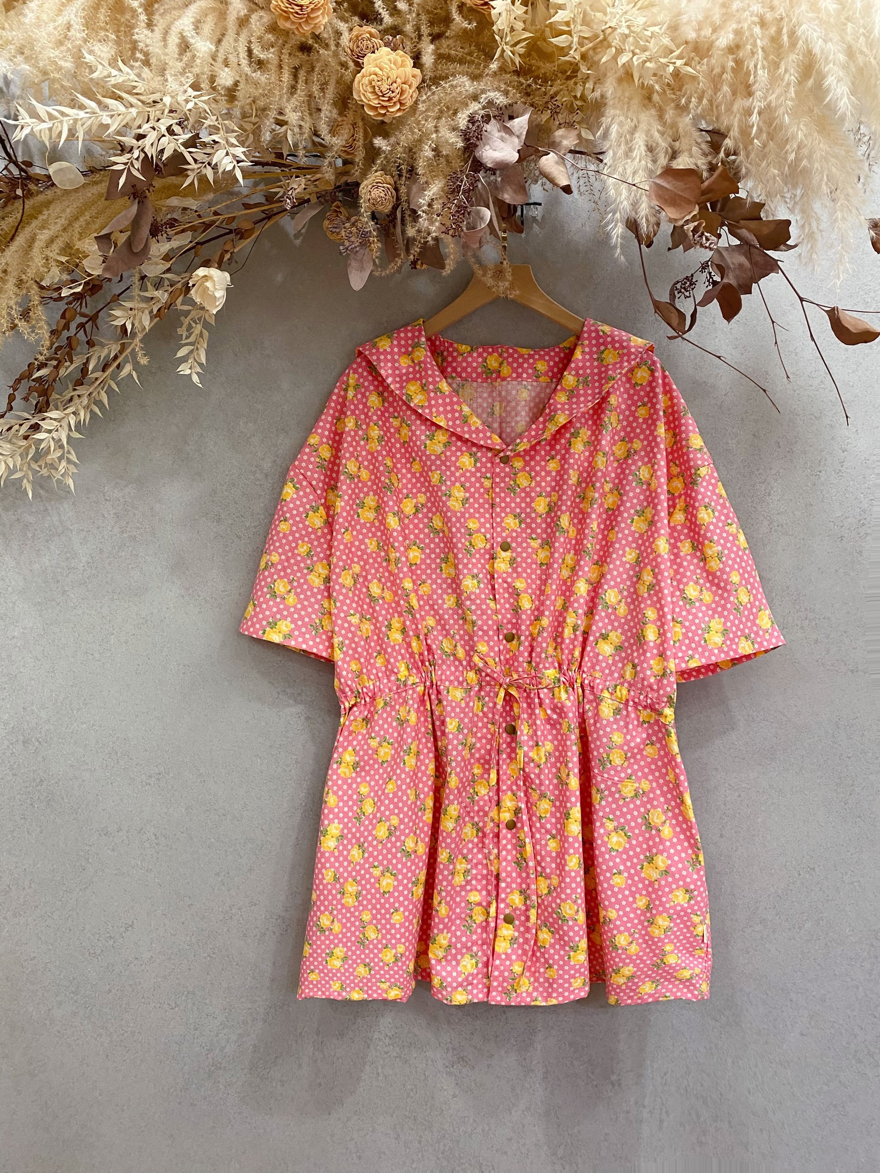 鄉村橘牡丹 媽咪海軍領綁帶短外套