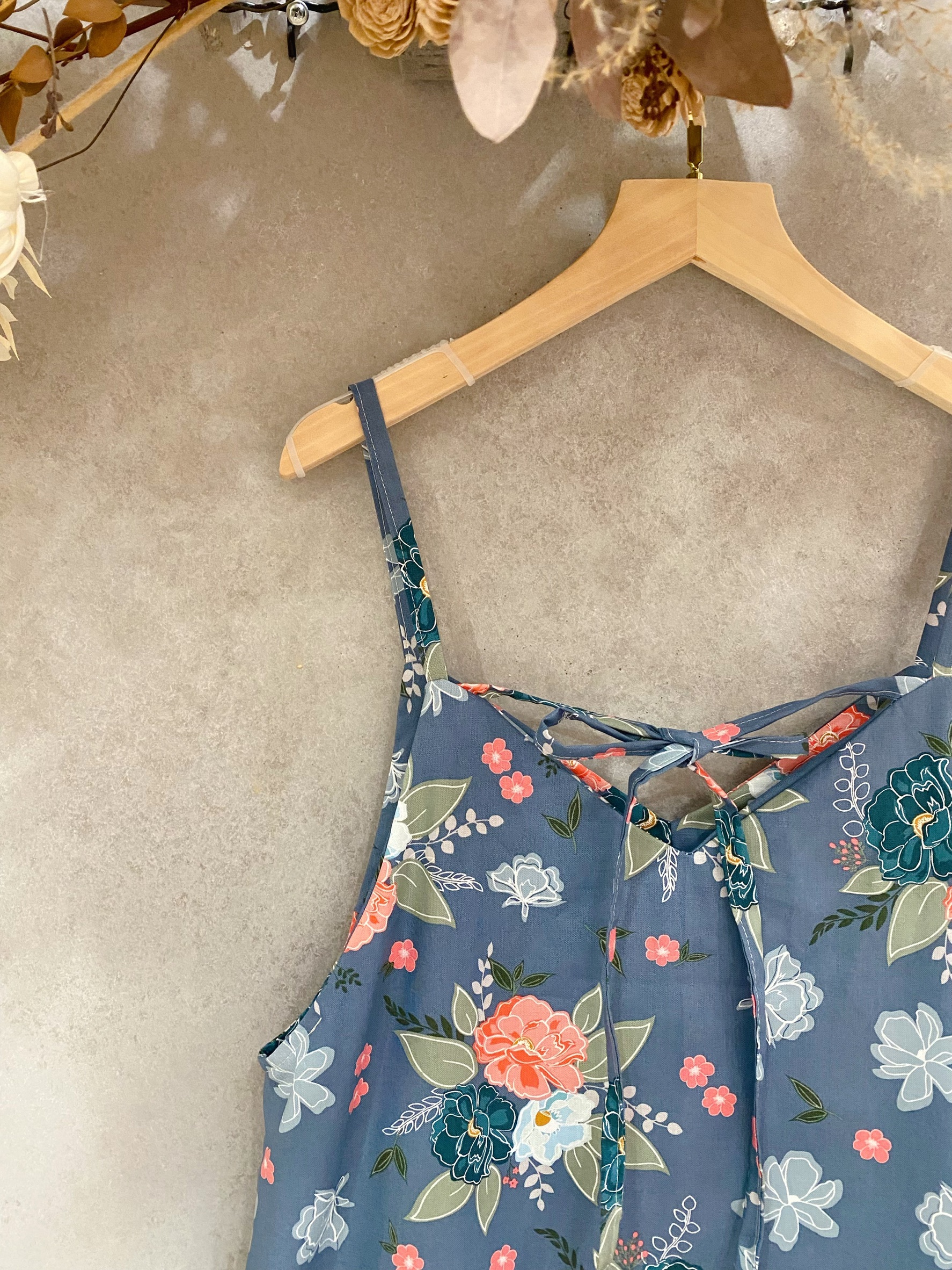 日式花卉 媽咪飄飄長洋裝