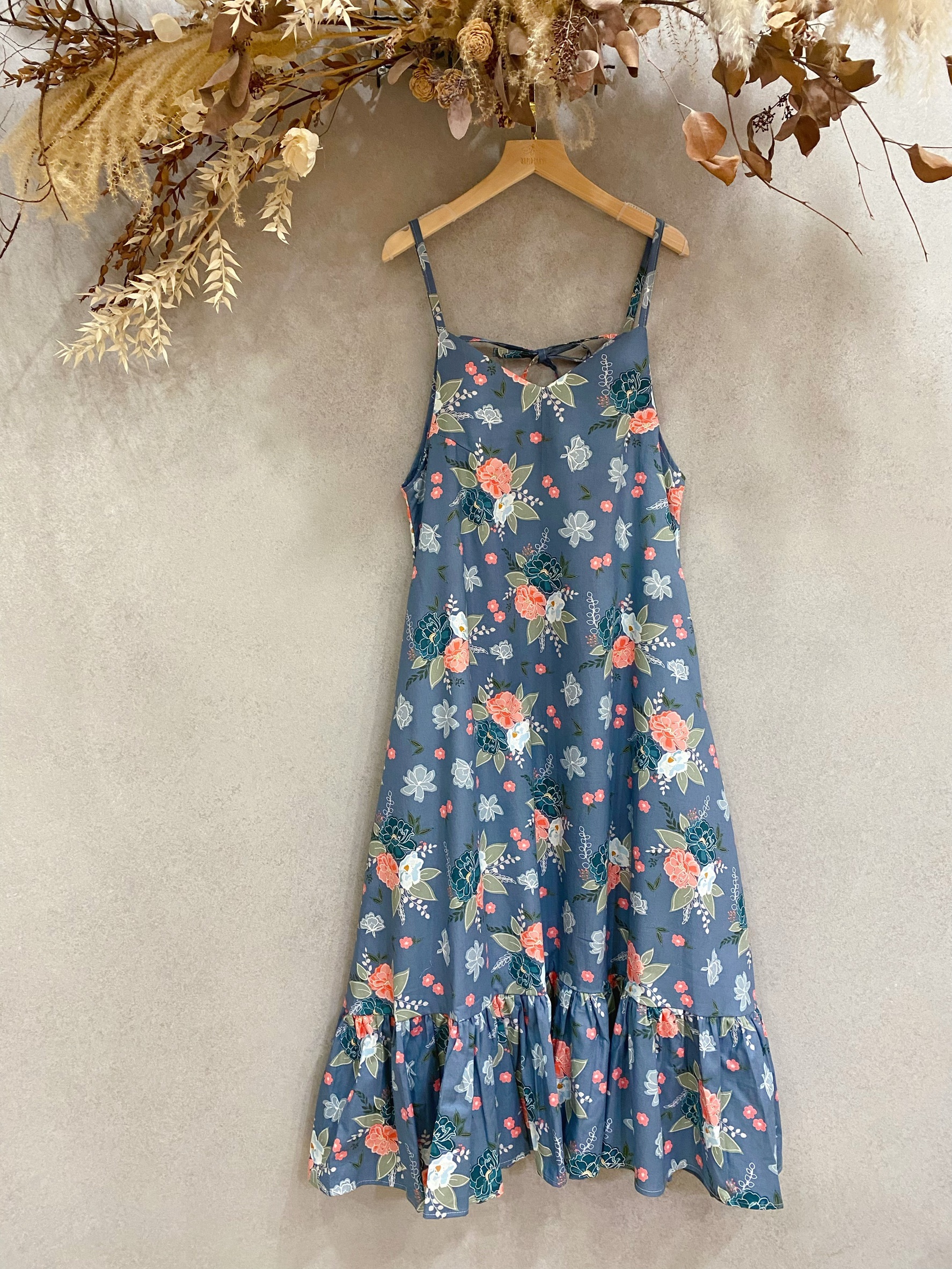 日式花卉 媽咪飄飄長洋裝