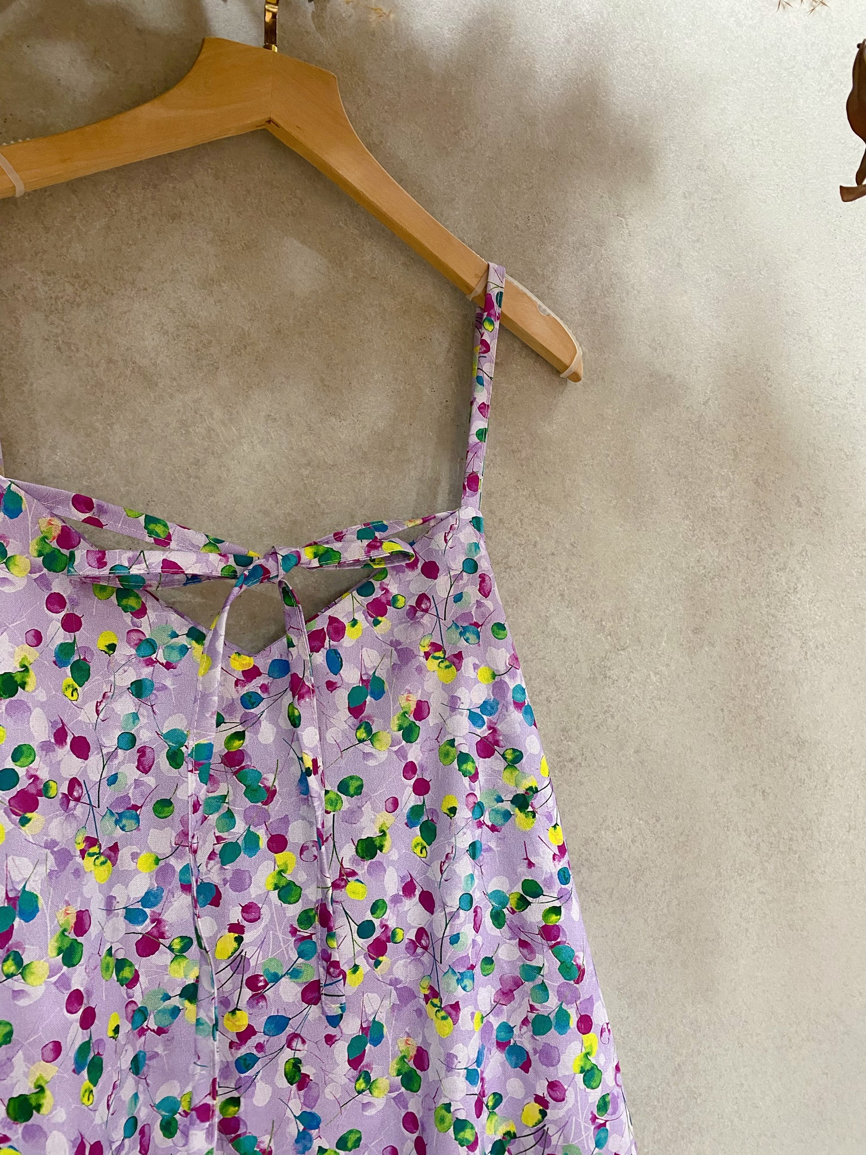 紫底果實 媽咪飄飄長洋裝