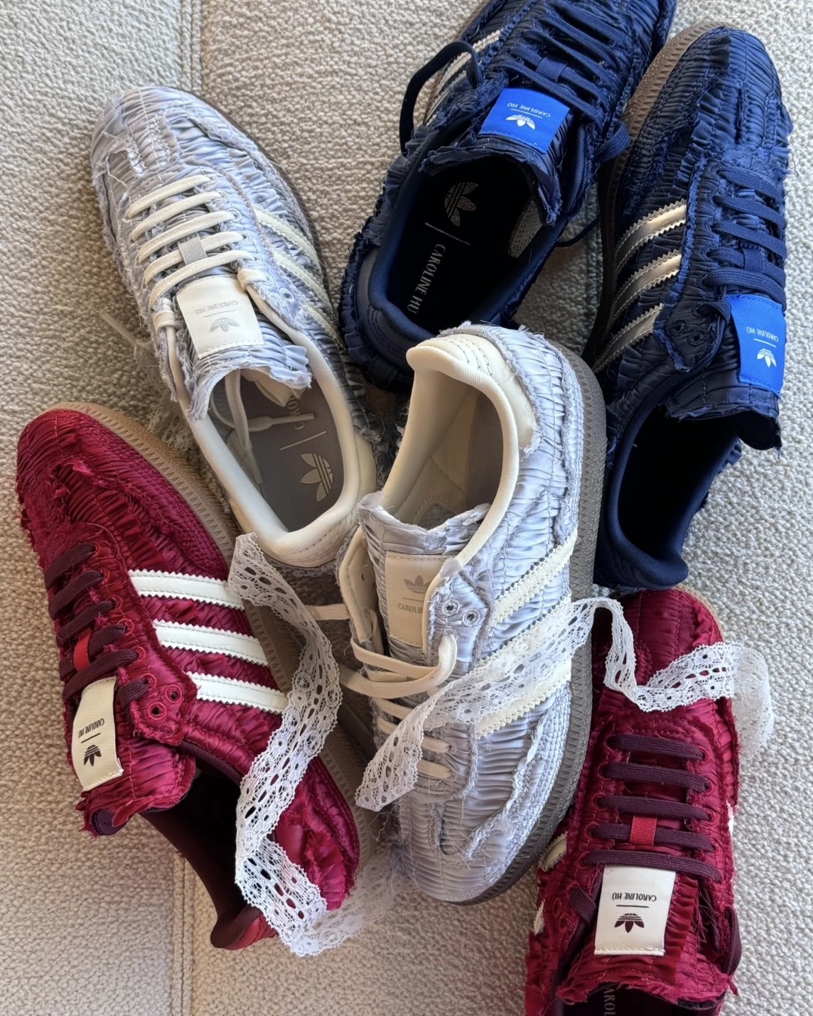 Adidas x Caroline Hu Samba OG 聯名款 蕾絲 緞面 焦糖底 三色