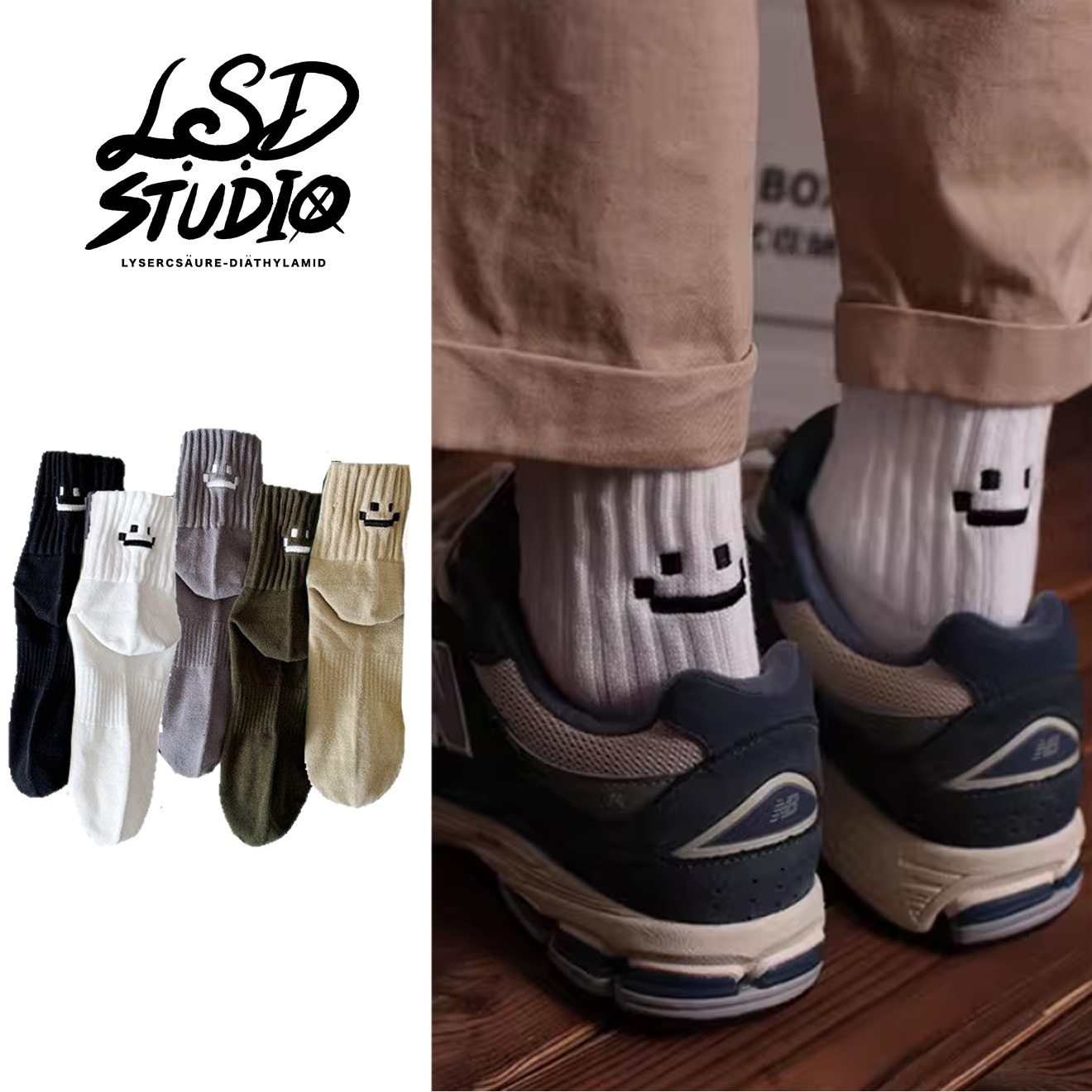 【SCCX224】笑臉像素後跟設計中筒襪