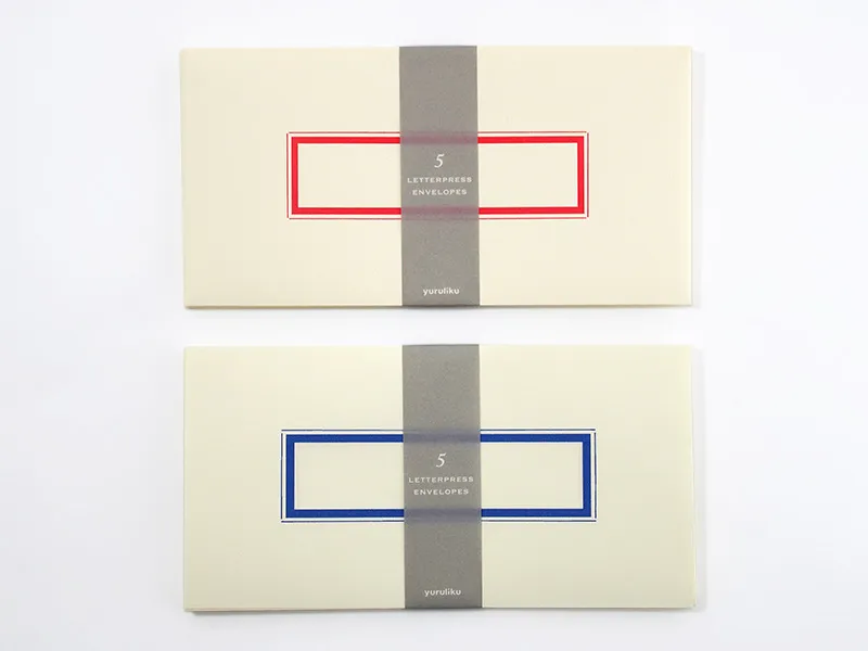 活版印刷 橫式長形信封 5枚入｜YURULIKU 日本