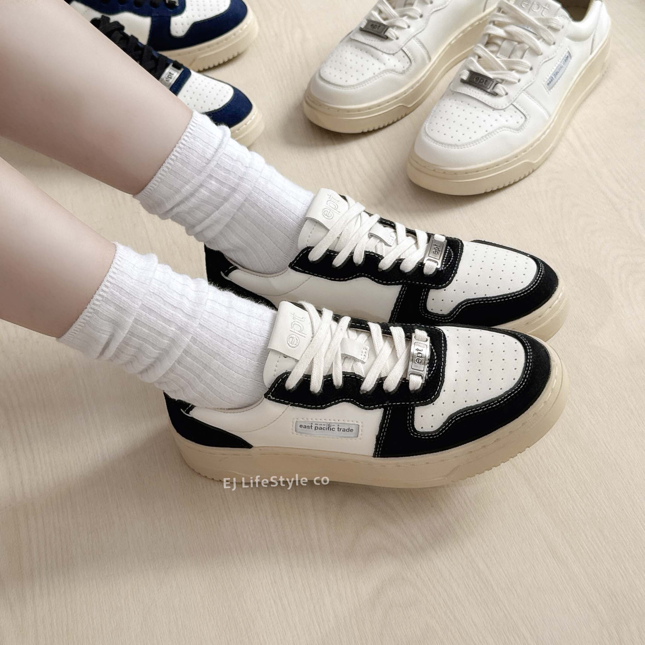 韓國限定🇰🇷 EPT COURT 復古鞋 小白鞋 奶油色 黑白色 柔粉 天空藍 藍 綠 仿皮革 經典款 / 預購