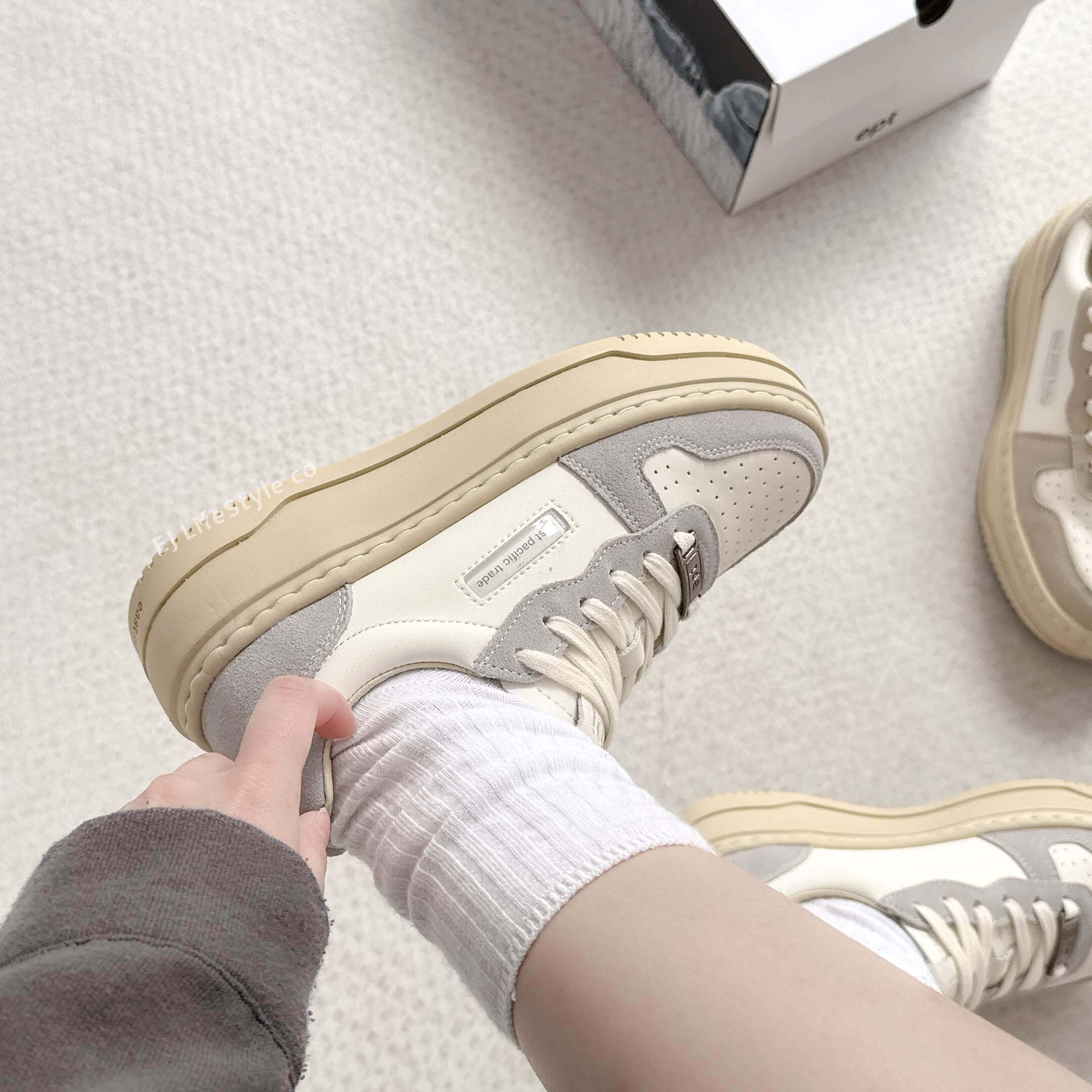 韓國限定🇰🇷 EPT COURT HIGH 復古鞋 小白鞋 奶油色 黑白色 綠色 厚底 增高 / 預購