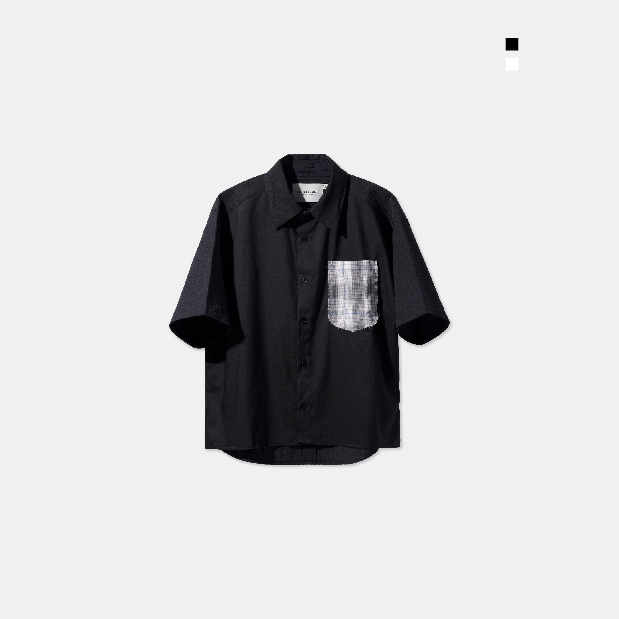 EQUALNEAR SS25 MT01 The Shield SS Shirt 格紋 拼接 襯衫