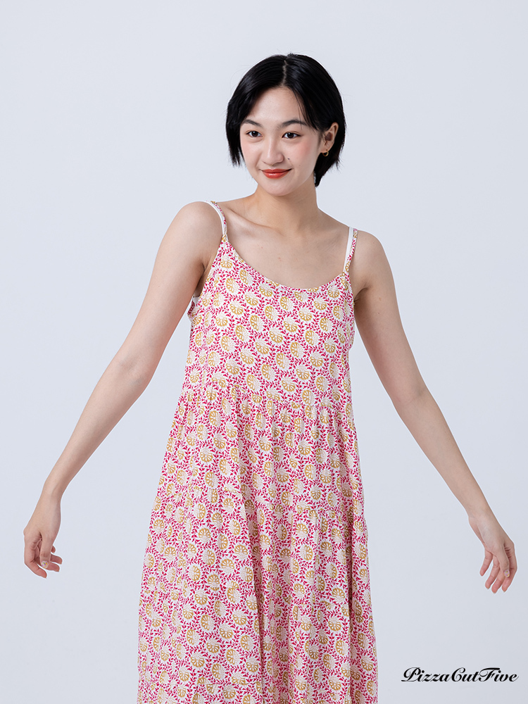 [兩件1580｜涼感洋裝]煙火小花細肩带洋裝 PizzaCutFive PCF252487071